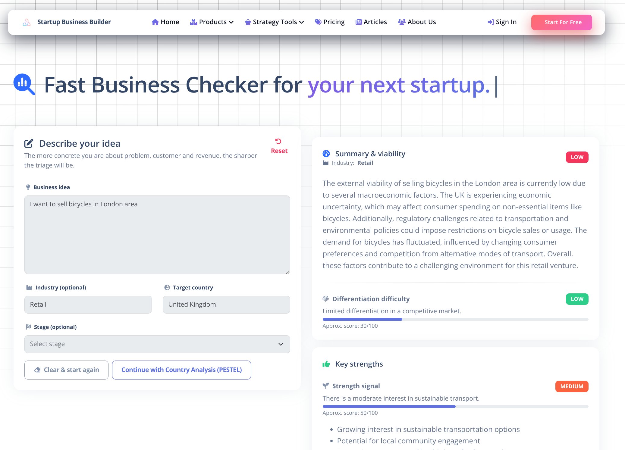 Startup Business Builder fast checker preview