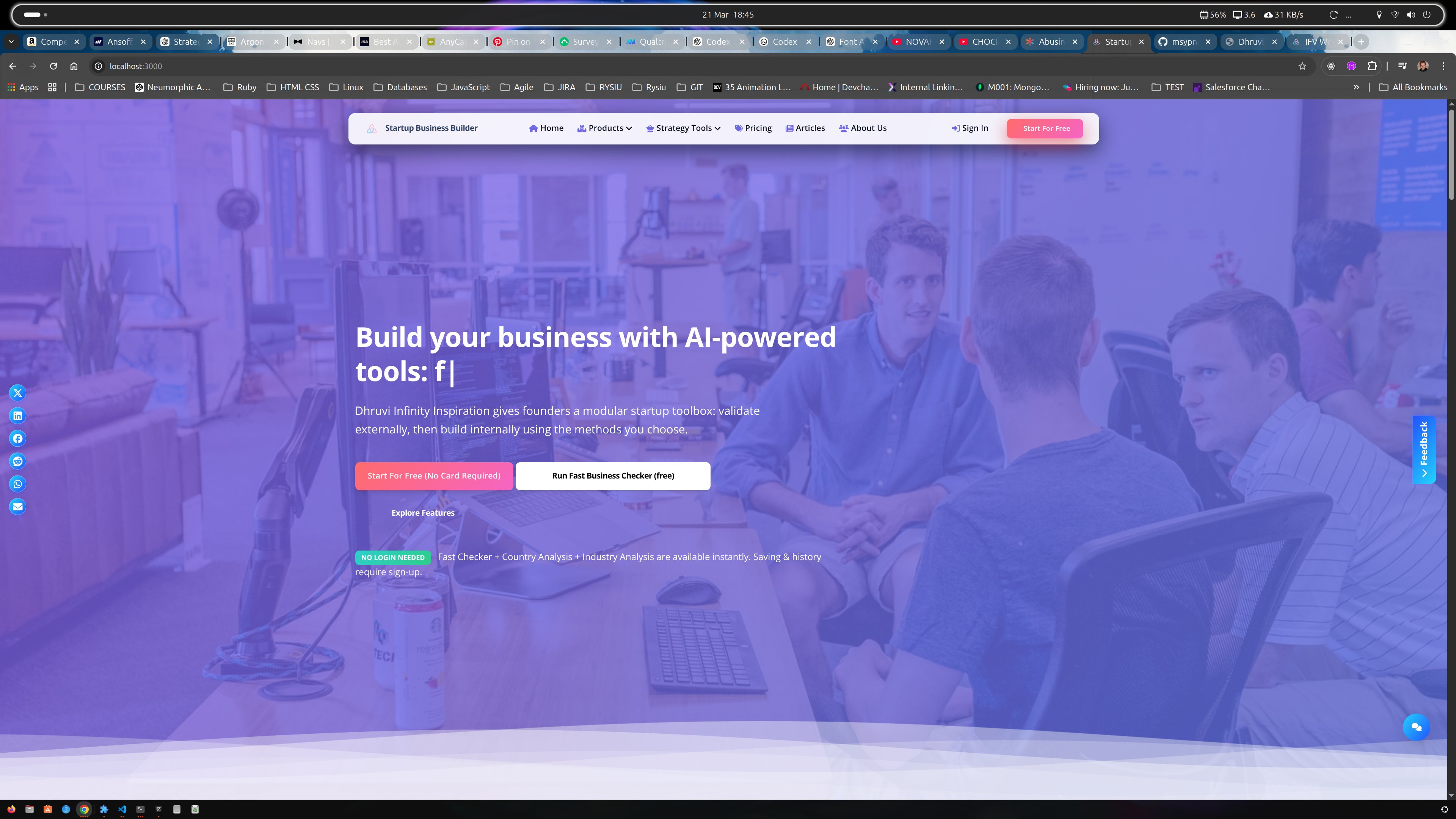 Startup Business Builder platform preview